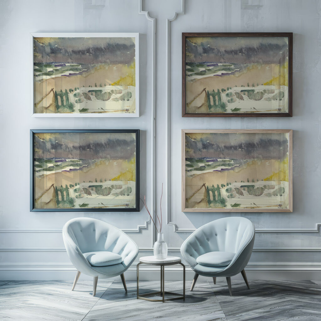 Bank on the dune 1952 Arno Konig framed posters mockup