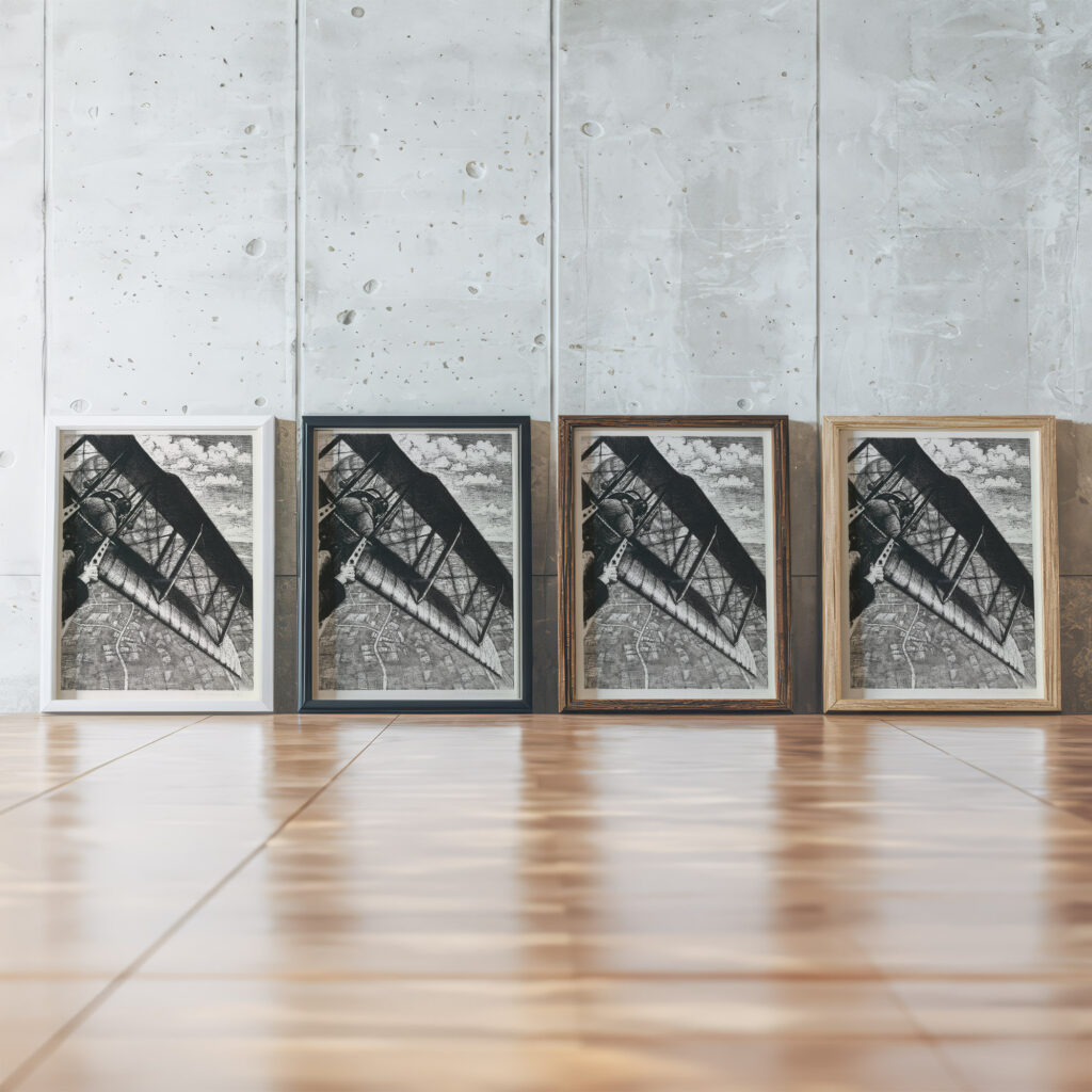 Banking at 4.000 Feet 1917 Christopher R. W. Nevinson framed posters mockup