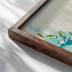 Bastion of the day with assaulting trees 1923 Owen Merton close up dark wood mockup