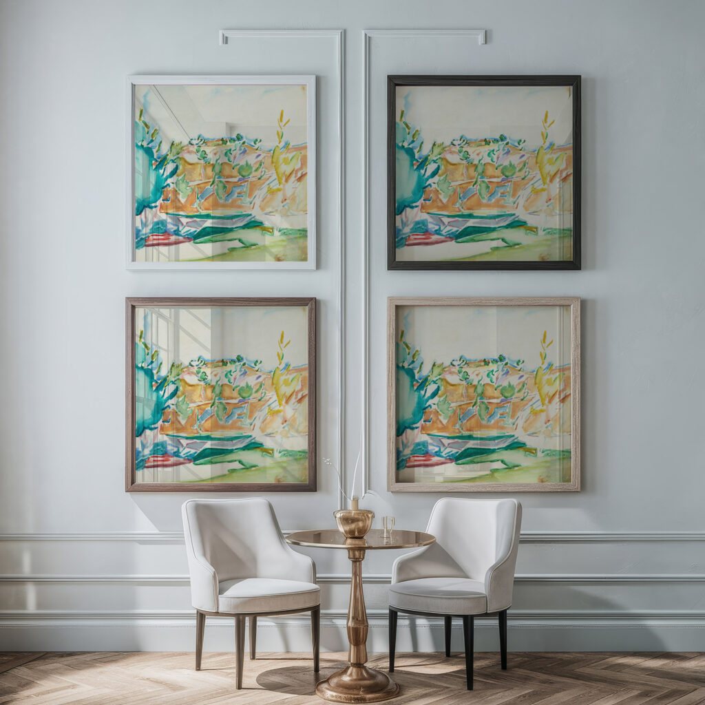 Bastion of the day with assaulting trees 1923 Owen Merton framed posters mockup