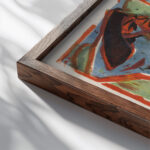 Bathing Women Moritzburg 1909 Ernst Ludwig Kirchner close up dark wood mockup