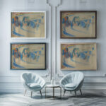 Bathing beach Charles Demuth framed posters mockup