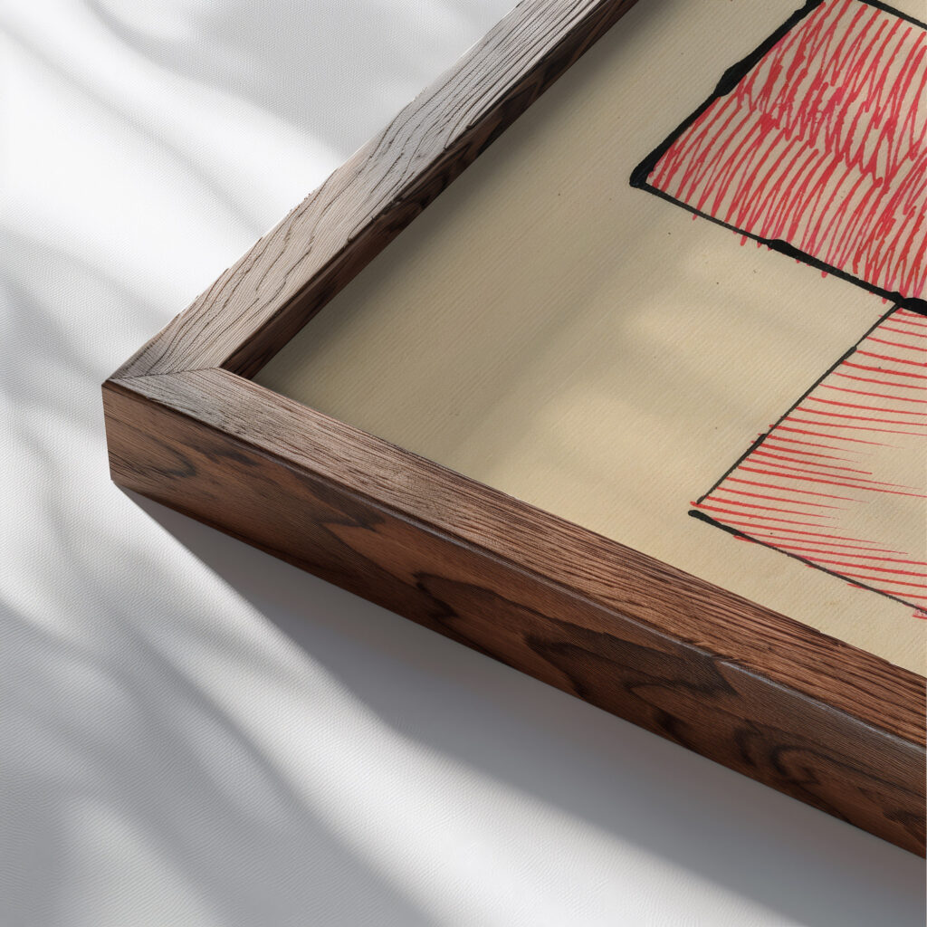 Bau around 1921 Karl Wiener close up dark wood mockup