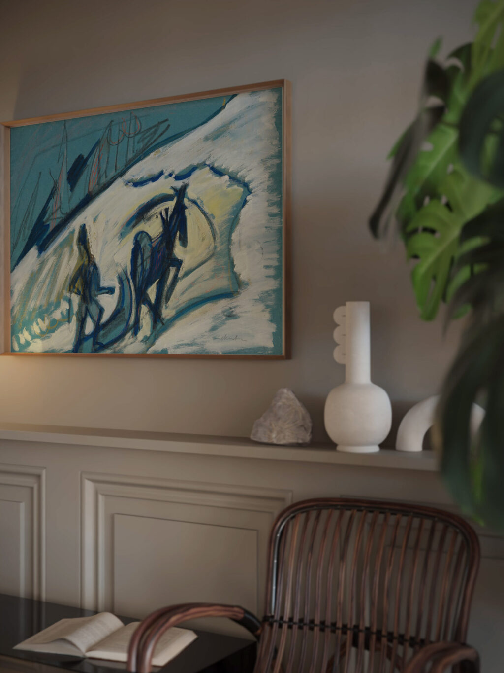 Bauer mit Pferdeschlitten 1927 Ernst Ludwig Kirchner video mockup