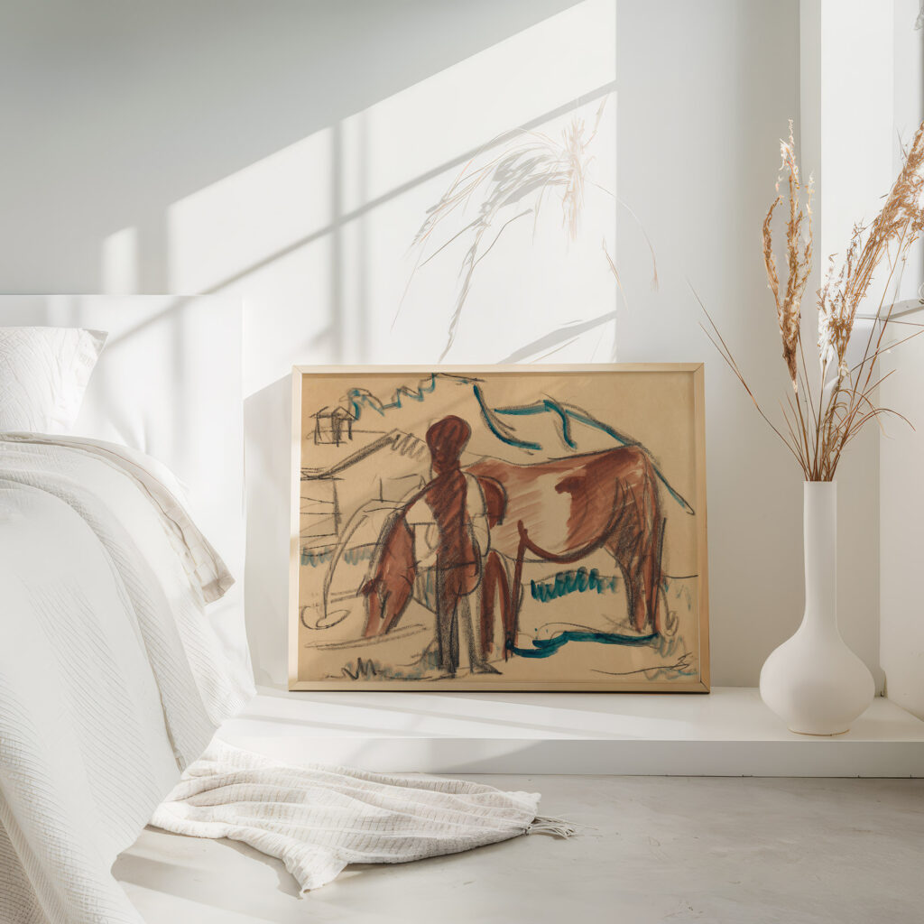 Bauer und trinkende Kuh 1924 Ernst Ludwig Kirchner 4 mockup