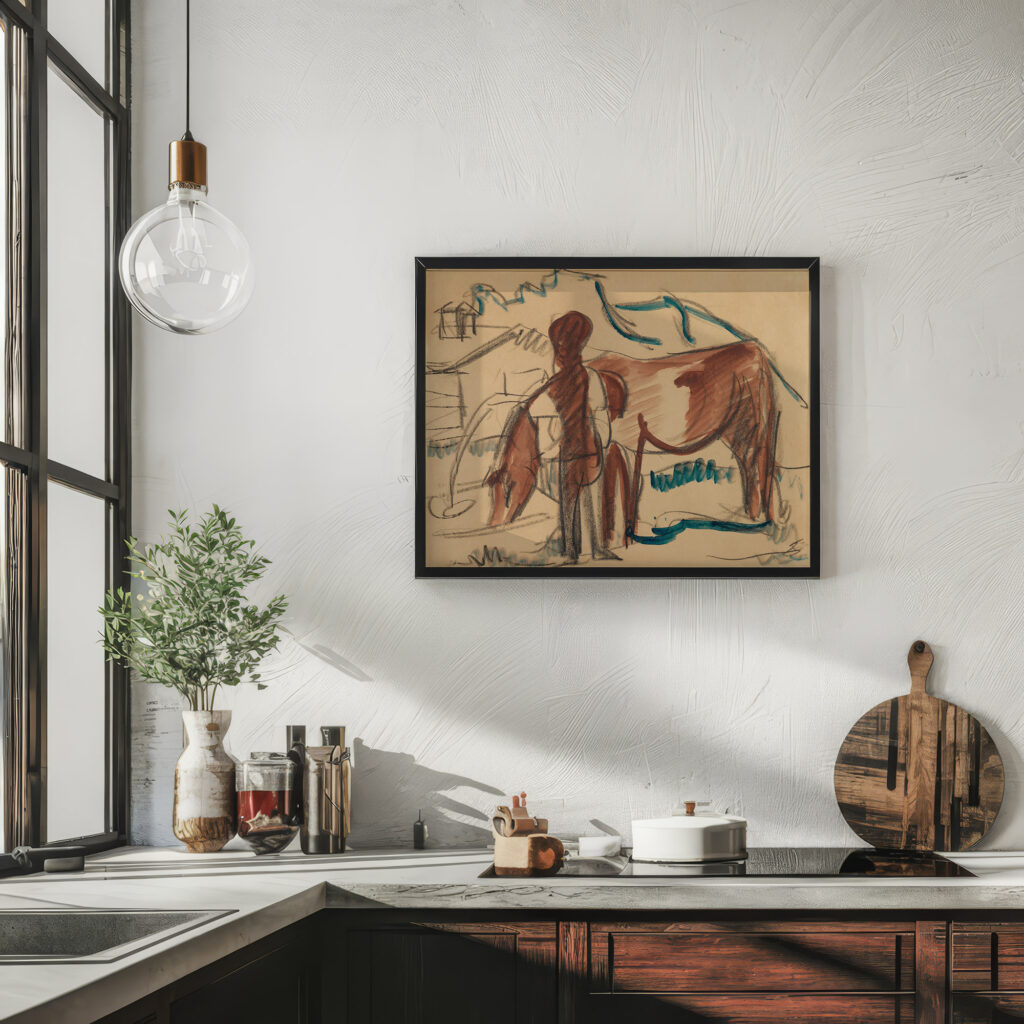 Bauer und trinkende Kuh 1924 Ernst Ludwig Kirchner 6 mockup