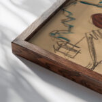 Bauer und trinkende Kuh 1924 Ernst Ludwig Kirchner close up dark wood mockup