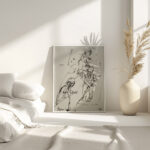 Bauerngruppe zwei Bauerinnen und ein Bauer mit Sensen mahend 1925 Albert Muller 4 mockup