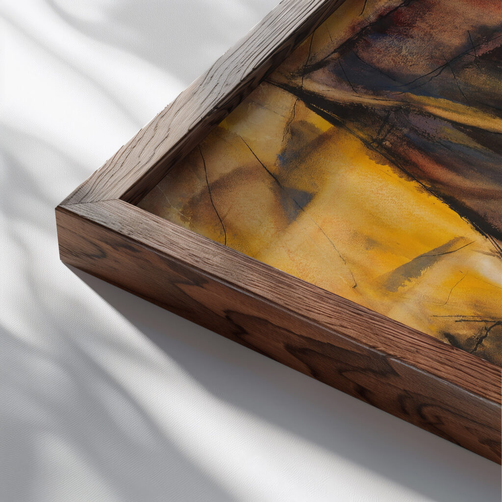 Bauernhaus in Holstein 1922 Christian Rohlfs close up dark wood mockup