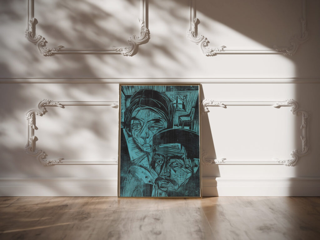 Bauernpaar in der Hutte Andres und Annamargret Muller 1919 Ernst Ludwig Kirchner video mockup