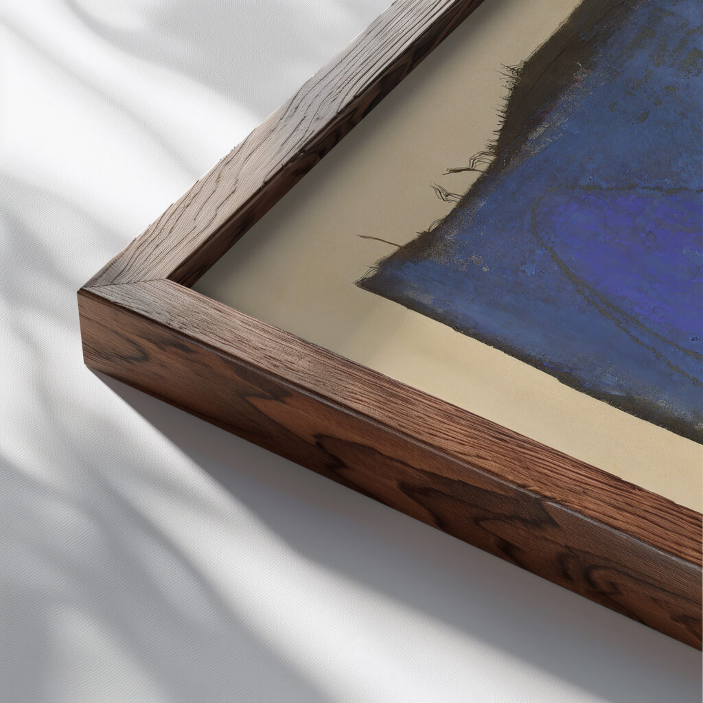 Baume am Wasser 1933 Paul Klee close up dark wood mockup