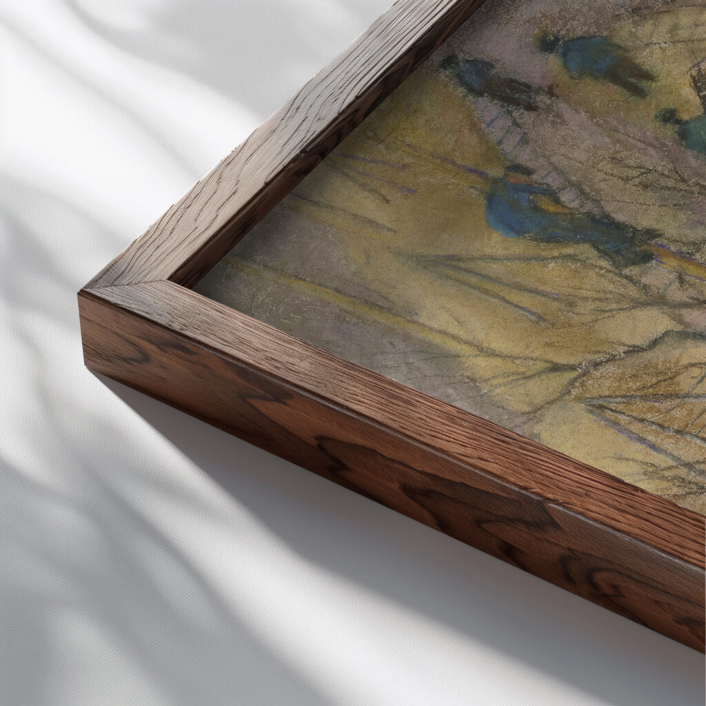 Bauplatz der I. G. Farben 1928 Pauline Kowarzik close up dark wood mockup