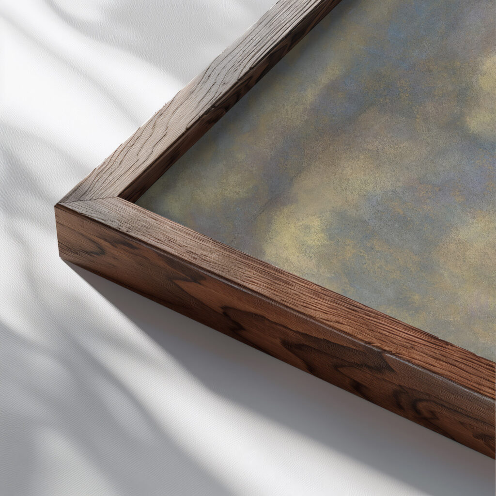 Bauplatz der I. G. Farben 1929 Pauline Kowarzik 2 close up dark wood mockup