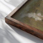 Bauplatz der I. G. Farben Pauline Kowarzik close up dark wood mockup