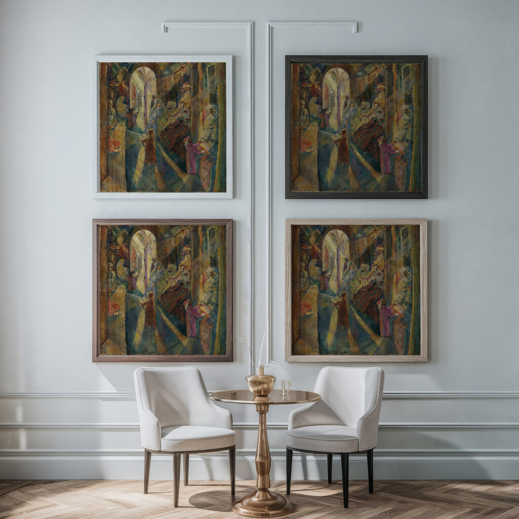 Bazar im Orient 1910 Eugen von Kahler framed posters mockup