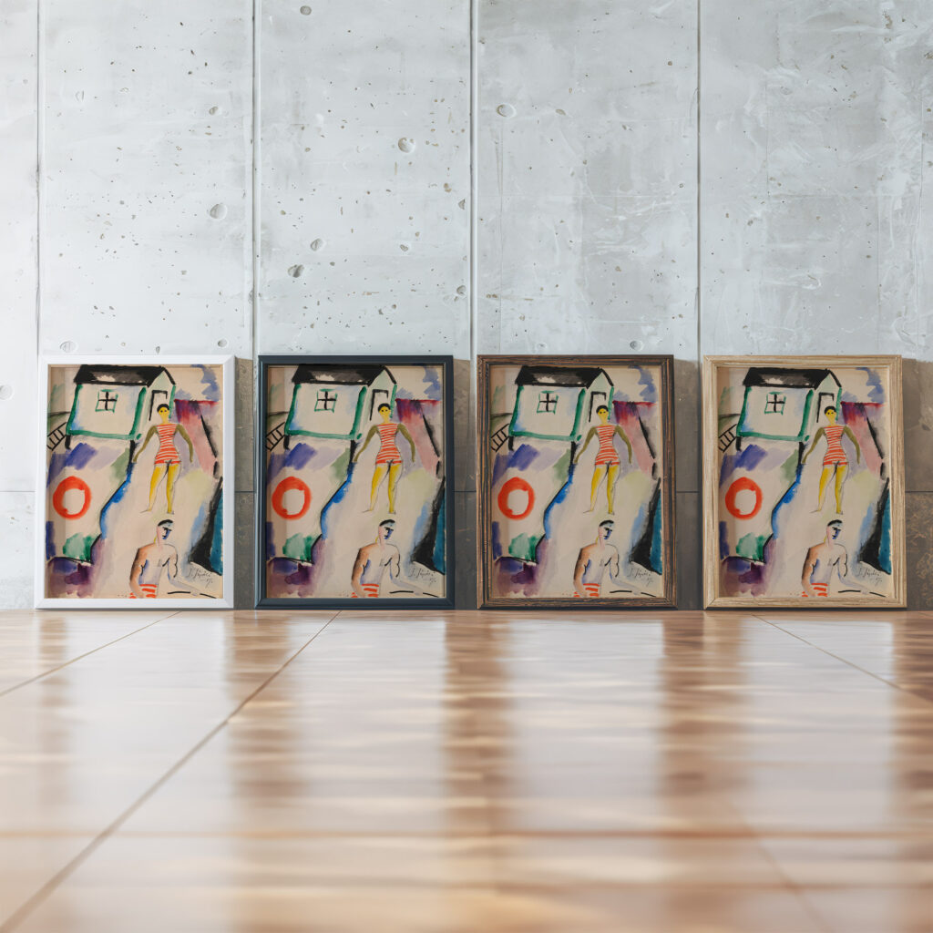 Beach 1917 Sulho Sipila framed posters mockup