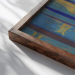 Beach Landscape with Trees and Boats 1905–06 Edvard Munch close up dark wood mockup