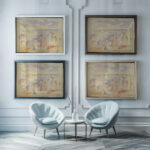 Beach Scene 1883 Pierre Auguste Renoir framed posters mockup