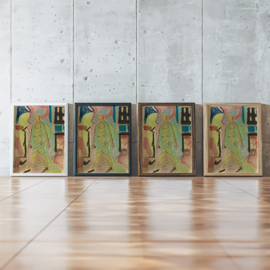 Begegnung ca 1929 Ernst Ludwig Kirchner framed posters mockup