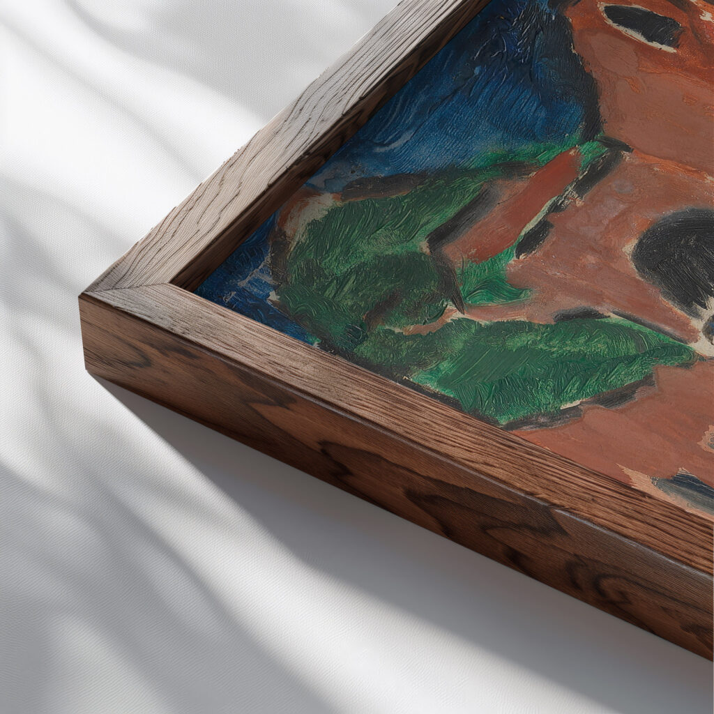 Begrabnis 1915 Josef Eberz close up dark wood mockup