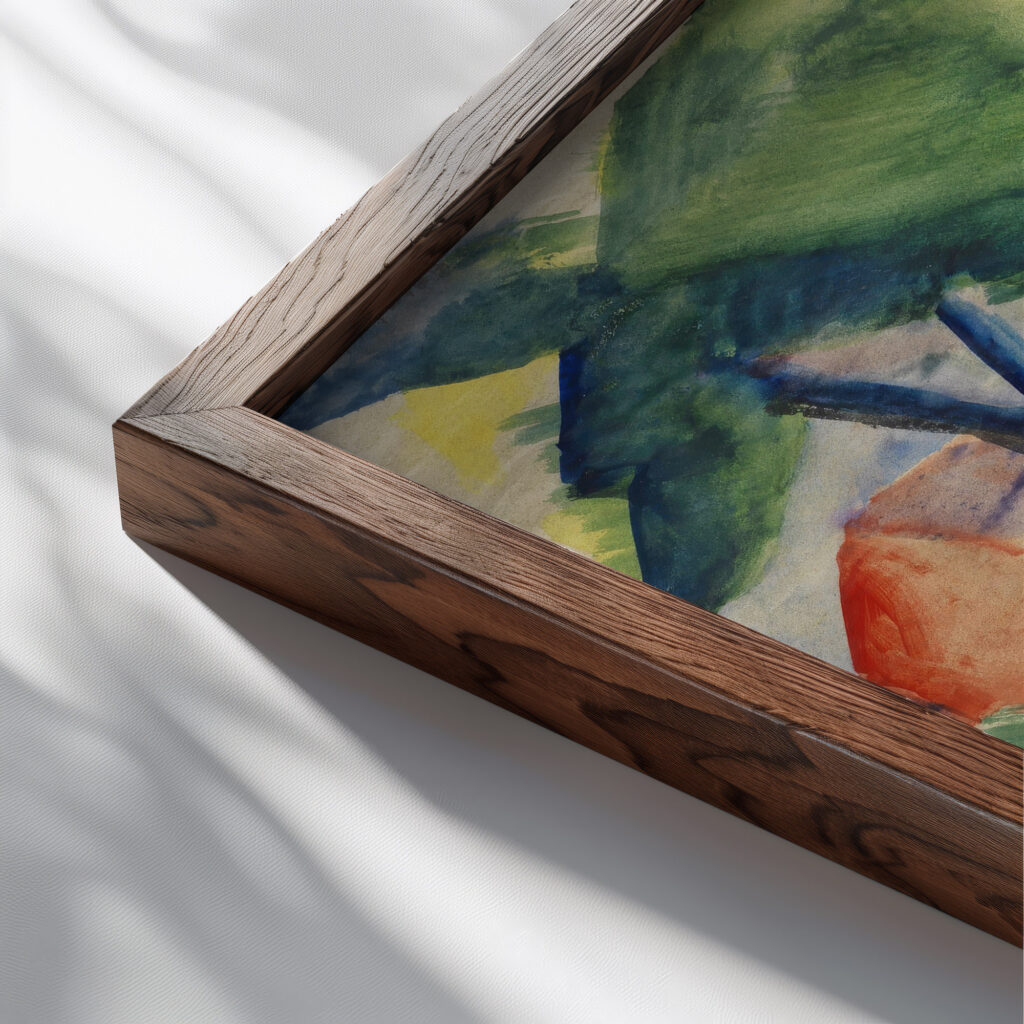 Begrussung Thunersee 1913 August Macke close up dark wood mockup