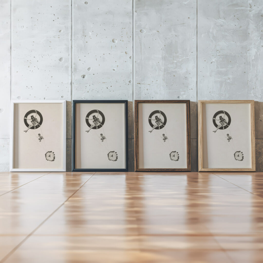 Behind the Back of the Gods 1928 Laszlo Moholy Nagy framed posters mockup
