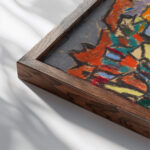 Belebte Landschaft 1925 Adolf Holzel close up dark wood mockup