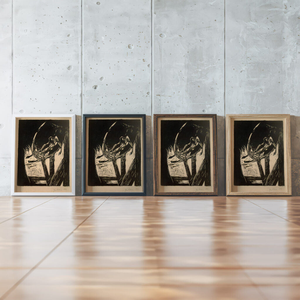 Bell Hangman 1917 Jerzy Hulewicz framed posters mockup