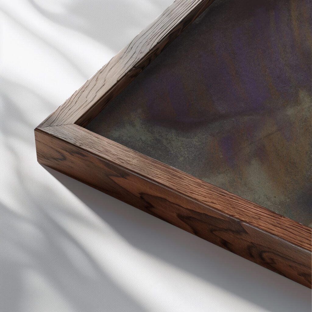 Below the Mountain 1933–1934 Zolo Palugyay close up dark wood mockup