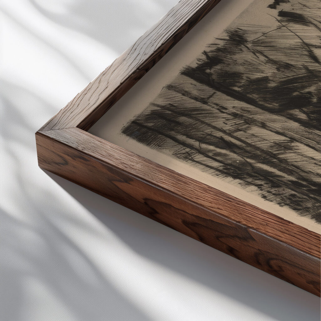 Bench in the Woods II Bank im Walde II 1917 Lovis Corinth close up dark wood mockup
