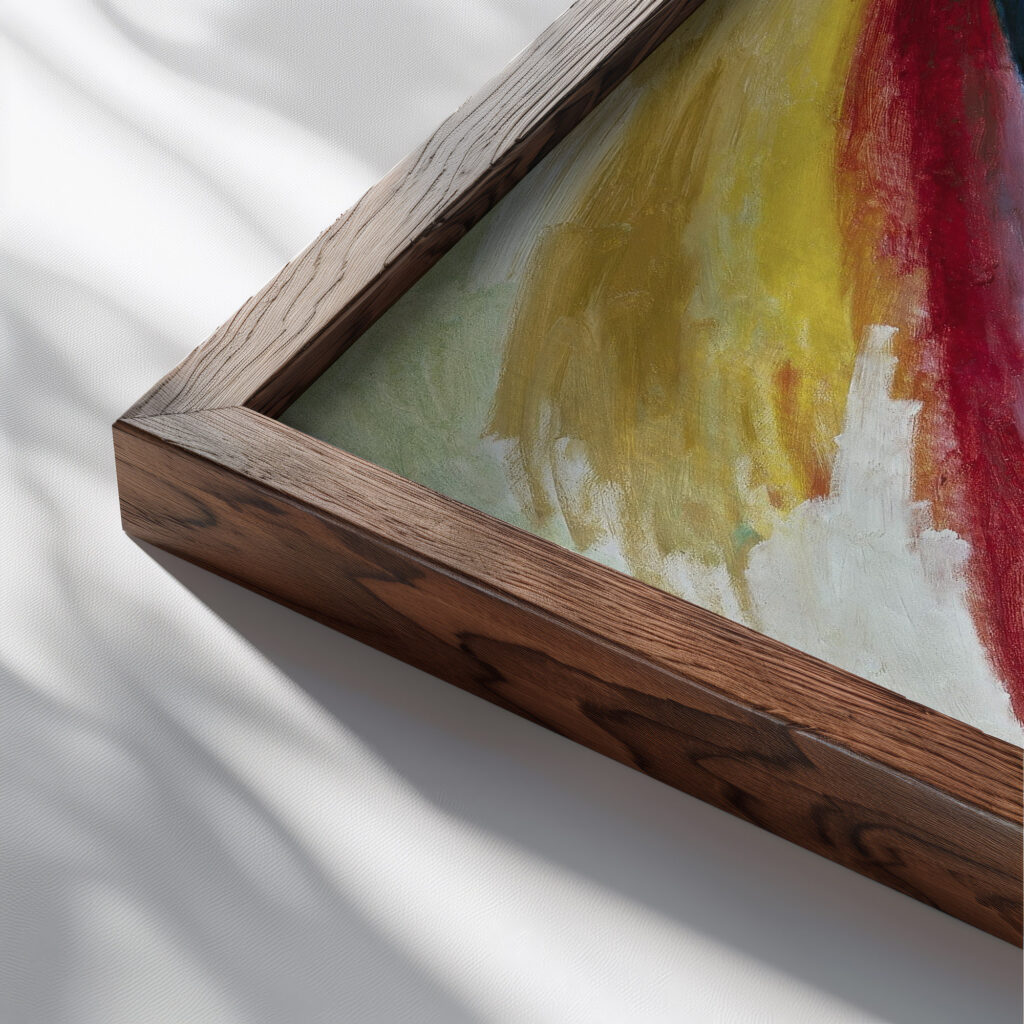 Berg 1909 Wassily Kandinsky close up dark wood mockup