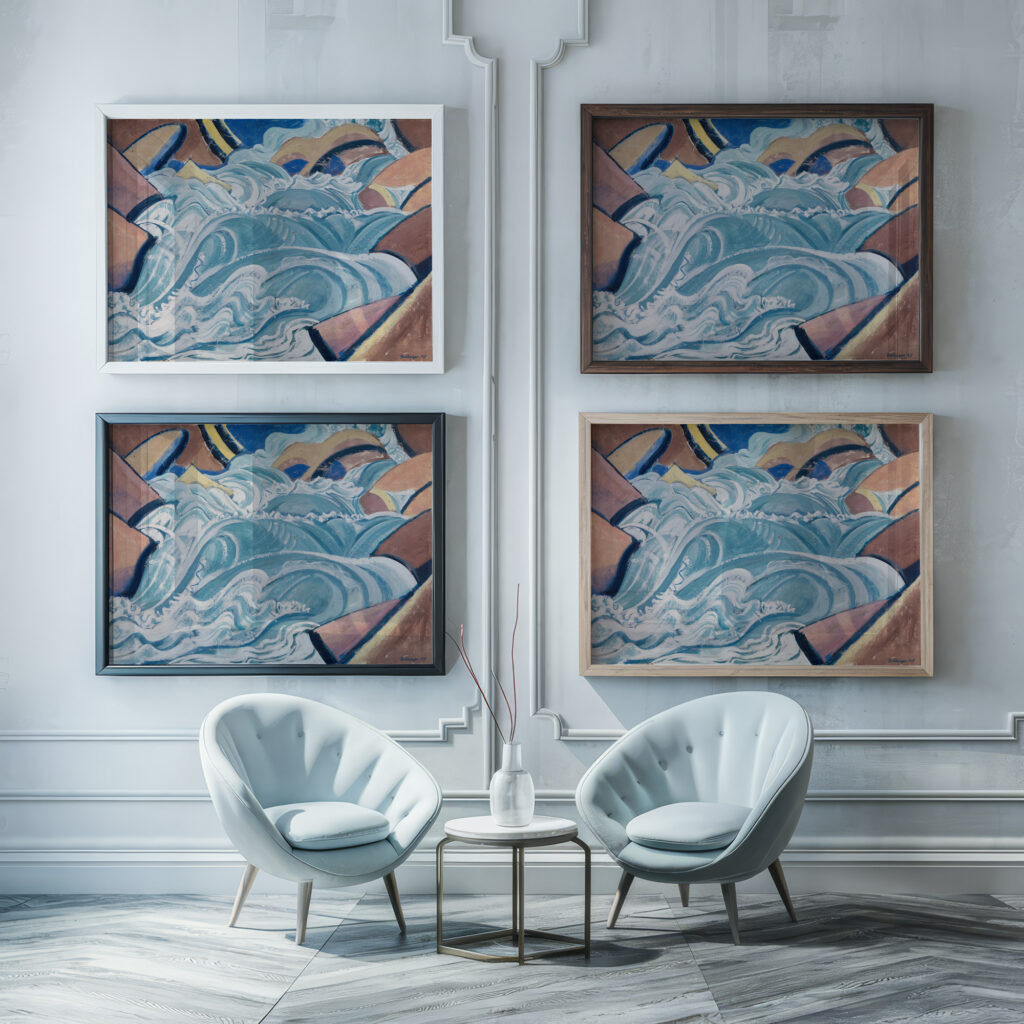 Bergbach August Babberger framed posters mockup