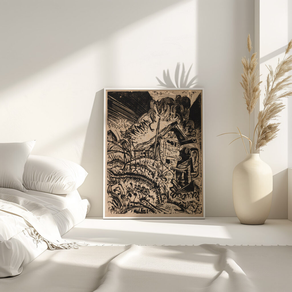 Berghaus mit Gewitterwolke Alphutte bei Gewitter 1917 Ernst Ludwig Kirchner 4 mockup