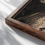 Berghaus mit Gewitterwolke Alphutte bei Gewitter 1917 Ernst Ludwig Kirchner close up dark wood mockup