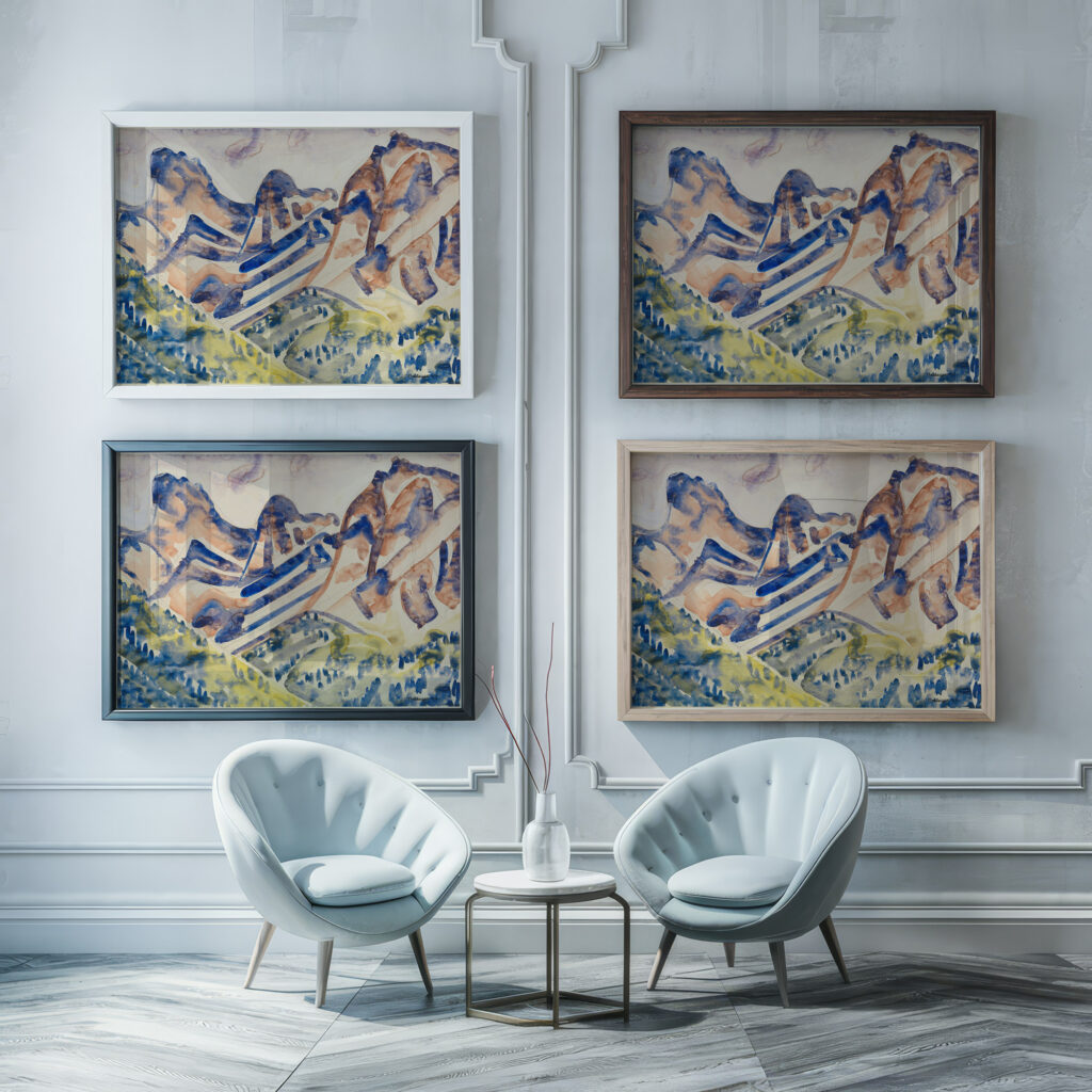 Berglandschaft 1916 August Babberger framed posters mockup