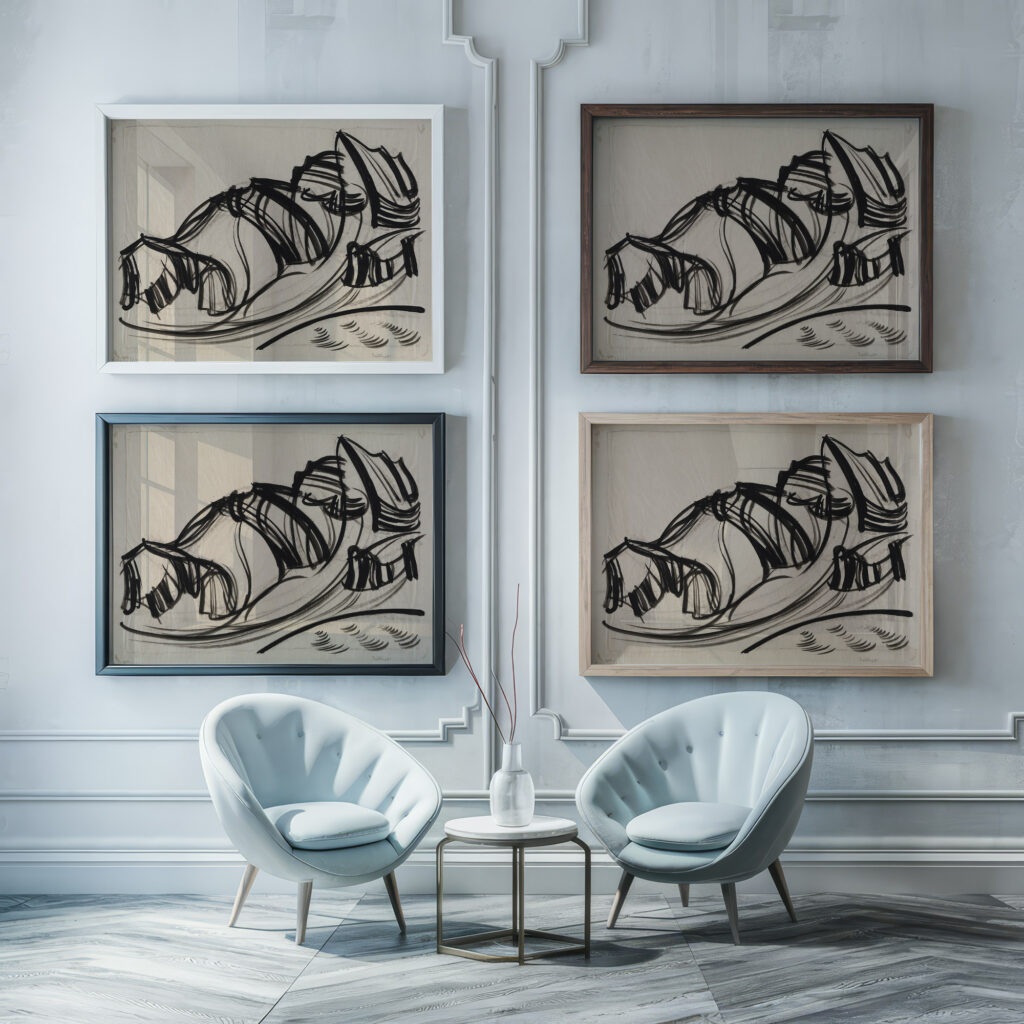 Berglandschaft August Babberger framed posters mockup