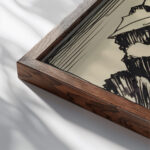 Berglandschaft im Bergell August Babberger close up dark wood mockup