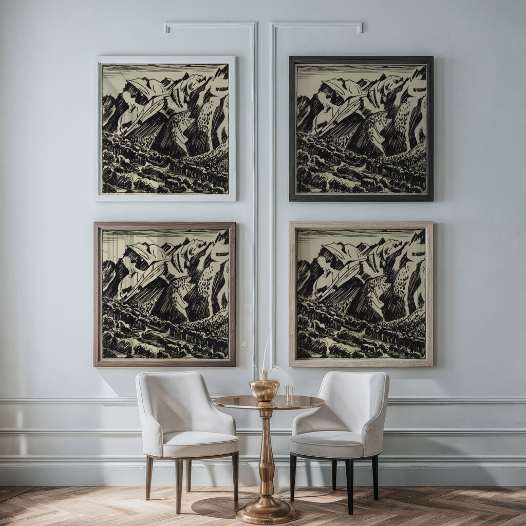 Berglandschaft im Bergell August Babberger framed posters mockup