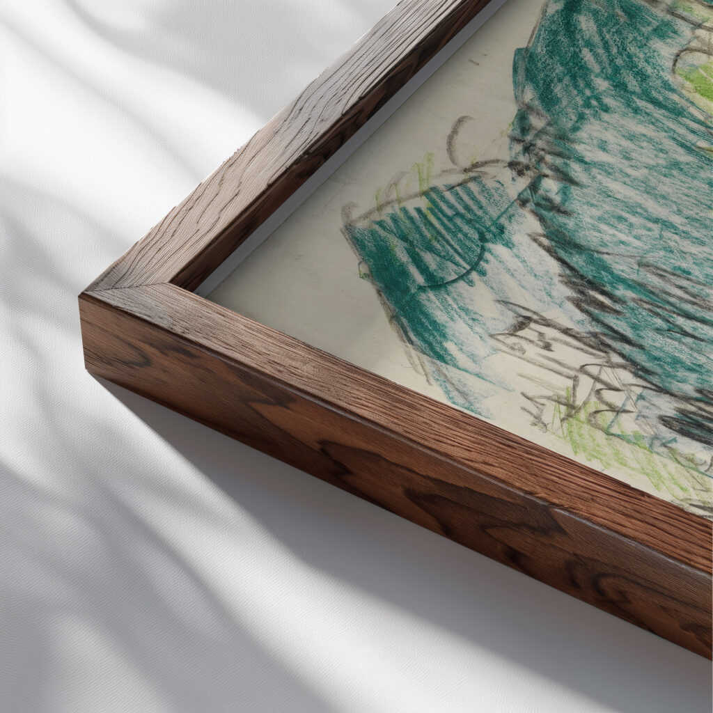 Berglandschaft mit Tannen 1919 Ernst Ludwig Kirchner close up dark wood mockup