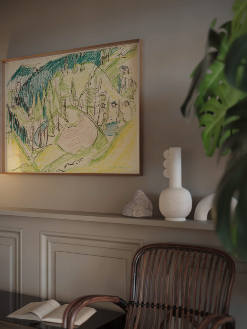 Berglandschaft mit Tannen 1919 Ernst Ludwig Kirchner video mockup