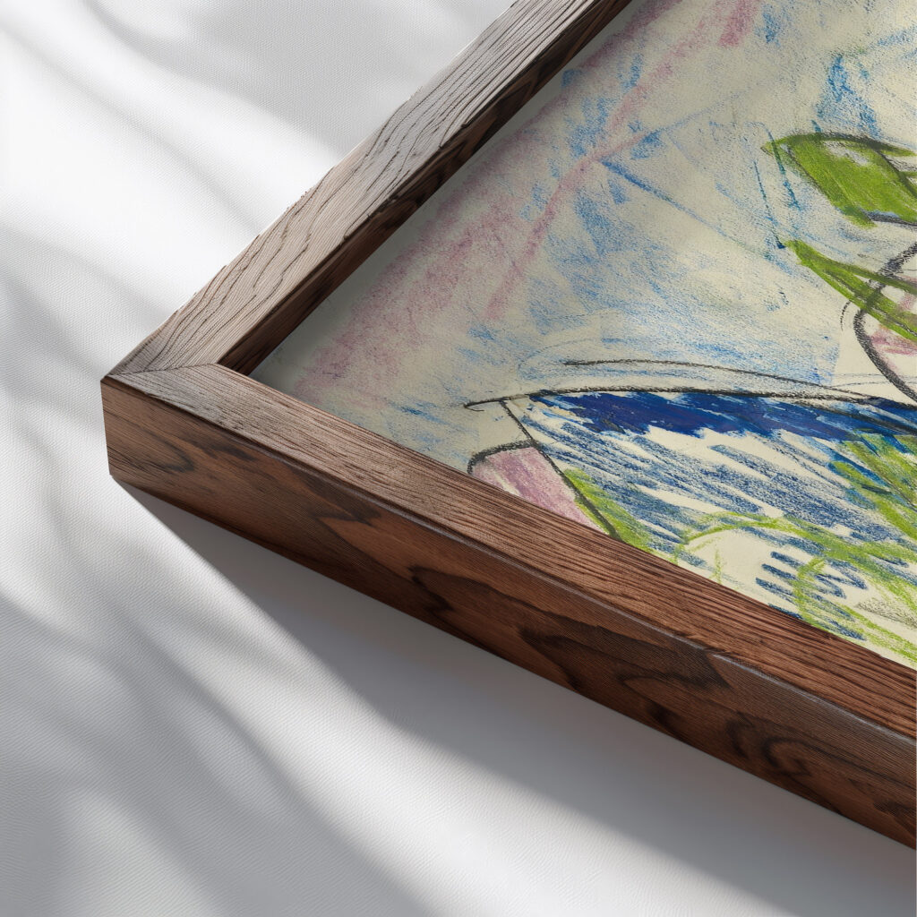 Berglandschaft von Clavadel Circa 1925 Ernst Ludwig Kirchner close up dark wood mockup