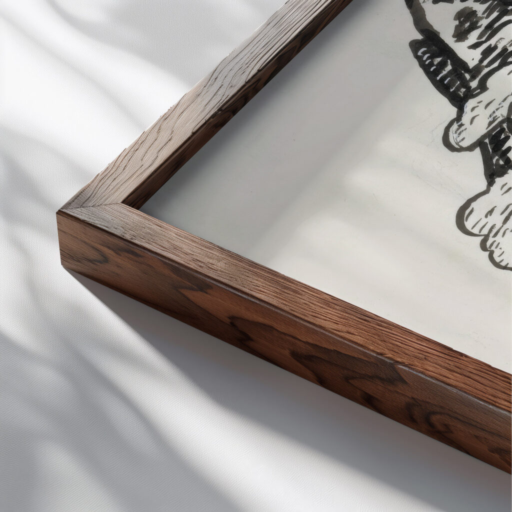 Berglandschap 1891 Leo Gestel close up dark wood mockup