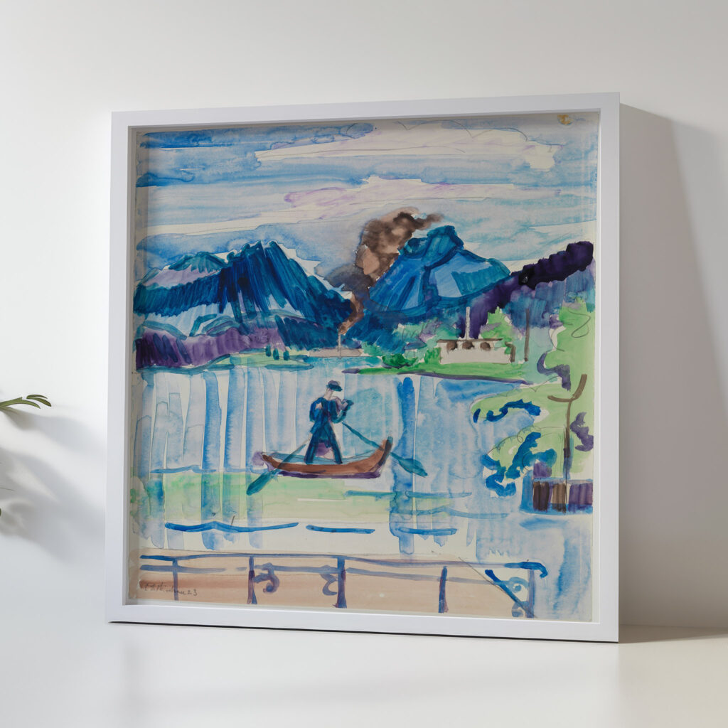 Bergsee mit Ruderer ca 1934 Ernst Ludwig Kirchner 5 mockup