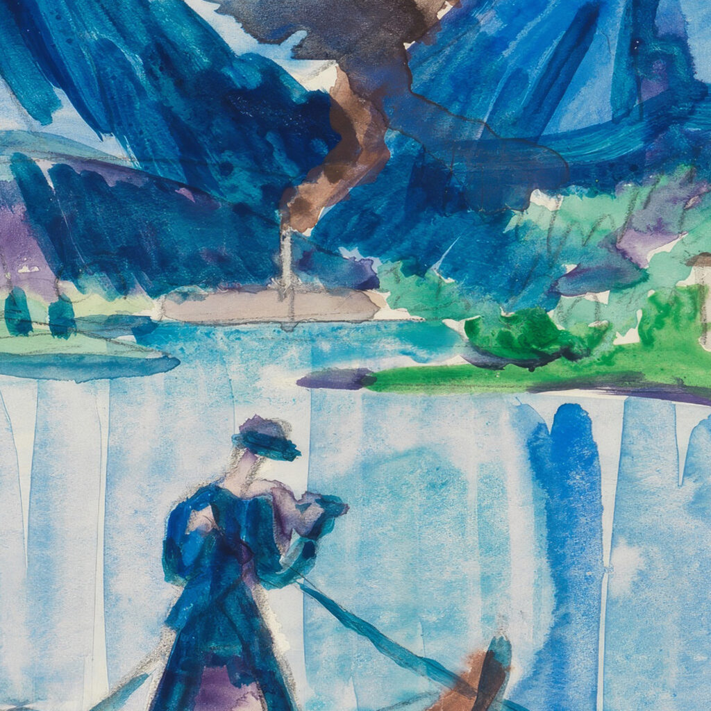 Bergsee mit Ruderer ca 1934 Ernst Ludwig Kirchner 8 mockup