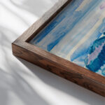 Bergsee mit Ruderer ca 1934 Ernst Ludwig Kirchner close up dark wood mockup