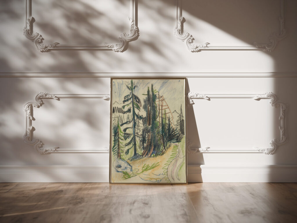 Bergtannen und Weg ca 1918 Ernst Ludwig Kirchner video mockup