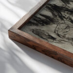 Bergweide 1925 Albert Muller close up dark wood mockup