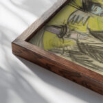 Berlin Street Scene ca. 1914 Ernst Ludwig Kirchner close up dark wood mockup