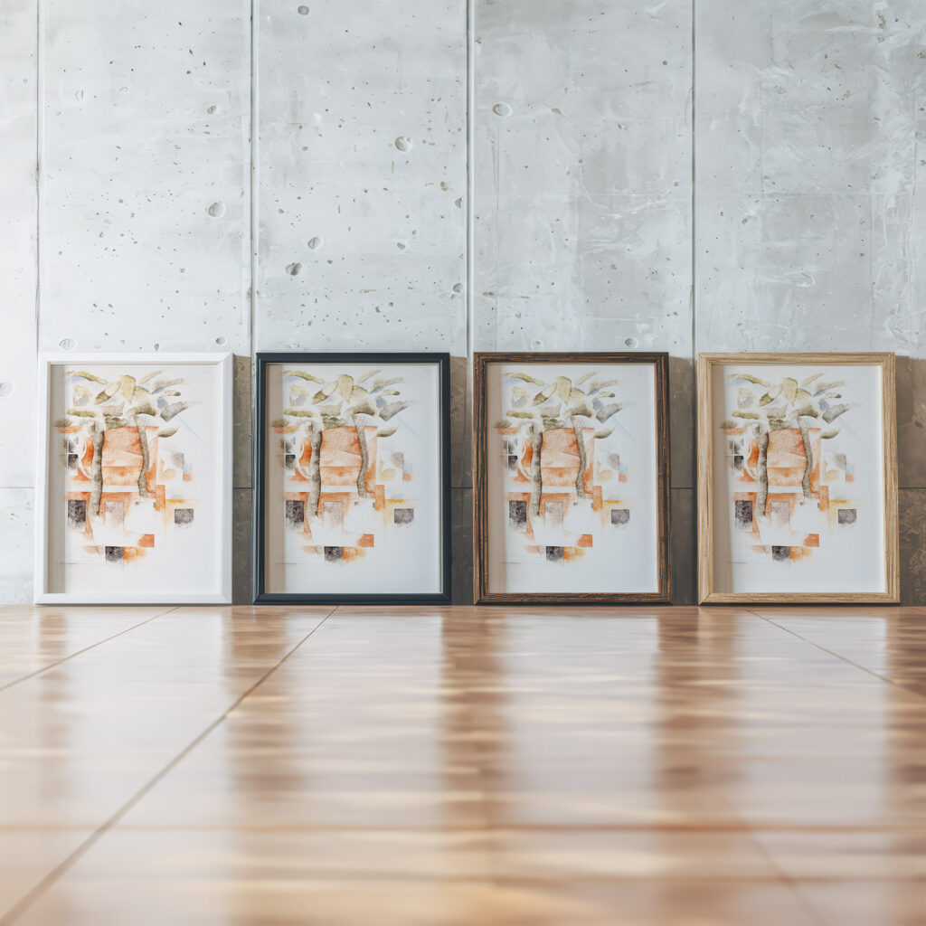 Bermuda Houses Seen Through Trees 1918 Charles Demuth framed posters mockup