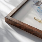 Bermuda Masts and Foliage 1917 Charles Demuth close up dark wood mockup